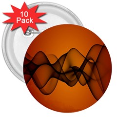 Transparent Waves Wave Orange 3  Buttons (10 Pack)  by Mariart