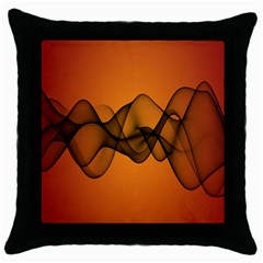 Transparent Waves Wave Orange Throw Pillow Case (black)