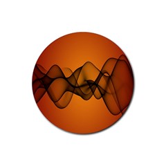 Transparent Waves Wave Orange Rubber Coaster (round) 