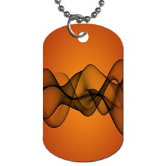 Transparent Waves Wave Orange Dog Tag (one Side) by Mariart