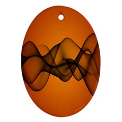 Transparent Waves Wave Orange Oval Ornament (two Sides) by Mariart