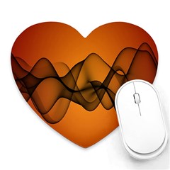 Transparent Waves Wave Orange Heart Mousepads by Mariart