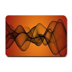 Transparent Waves Wave Orange Small Doormat  by Mariart