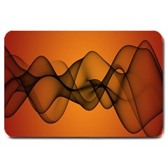 Transparent Waves Wave Orange Large Doormat  by Mariart