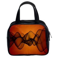 Transparent Waves Wave Orange Classic Handbags (2 Sides) by Mariart