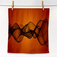 Transparent Waves Wave Orange Face Towel by Mariart