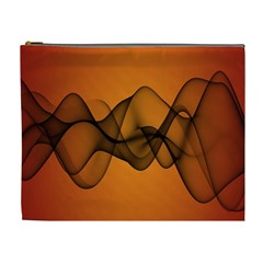 Transparent Waves Wave Orange Cosmetic Bag (xl) by Mariart