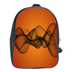 Transparent Waves Wave Orange School Bags(large)  by Mariart