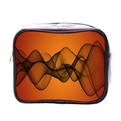 Transparent Waves Wave Orange Mini Toiletries Bags by Mariart