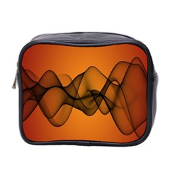 Transparent Waves Wave Orange Mini Toiletries Bag 2-side by Mariart