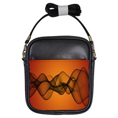 Transparent Waves Wave Orange Girls Sling Bags by Mariart