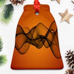 Transparent Waves Wave Orange Bell Ornament (two Sides) by Mariart