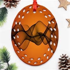 Transparent Waves Wave Orange Oval Filigree Ornament (two Sides) by Mariart