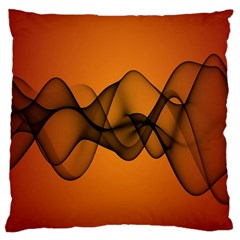 Transparent Waves Wave Orange Large Cushion Case (one Side) by Mariart