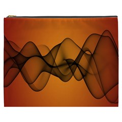 Transparent Waves Wave Orange Cosmetic Bag (xxxl)  by Mariart