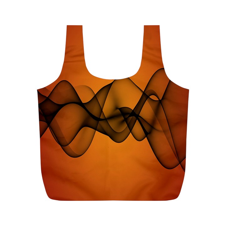 Transparent Waves Wave Orange Full Print Recycle Bags (M) 