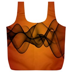 Transparent Waves Wave Orange Full Print Recycle Bags (l)  by Mariart