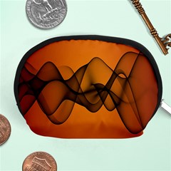 Transparent Waves Wave Orange Accessory Pouches (medium)  by Mariart