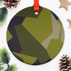 Unifom Camuflage Green Frey Purple Falg Ornament (round)