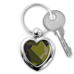 Unifom Camuflage Green Frey Purple Falg Key Chains (heart)  by Mariart