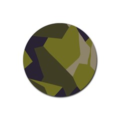 Unifom Camuflage Green Frey Purple Falg Rubber Coaster (round) 