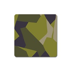 Unifom Camuflage Green Frey Purple Falg Square Magnet by Mariart