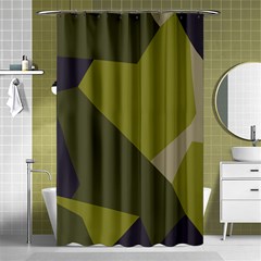 Unifom Camuflage Green Frey Purple Falg Shower Curtain 48  X 72  (small)  by Mariart