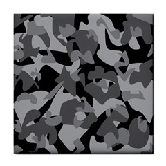 Urban Initial Camouflage Grey Black Tile Coasters by Mariart