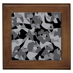 Urban Initial Camouflage Grey Black Framed Tiles