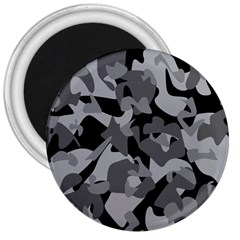 Urban Initial Camouflage Grey Black 3  Magnets by Mariart