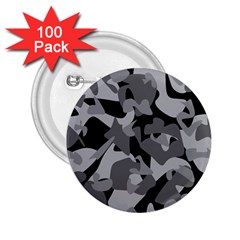 Urban Initial Camouflage Grey Black 2 25  Buttons (100 Pack) 