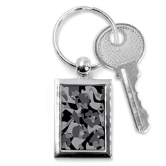 Urban Initial Camouflage Grey Black Key Chains (rectangle)  by Mariart