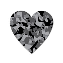 Urban Initial Camouflage Grey Black Heart Magnet by Mariart