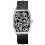 Urban Initial Camouflage Grey Black Barrel Style Metal Watch Front