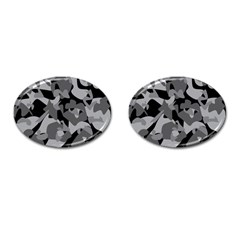 Urban Initial Camouflage Grey Black Cufflinks (oval) by Mariart