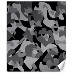 Urban Initial Camouflage Grey Black Canvas 8  X 10  by Mariart