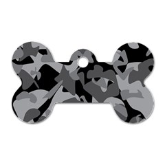 Urban Initial Camouflage Grey Black Dog Tag Bone (two Sides) by Mariart