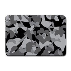 Urban Initial Camouflage Grey Black Small Doormat  by Mariart