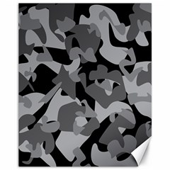 Urban Initial Camouflage Grey Black Canvas 11  X 14   by Mariart