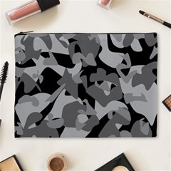 Urban Initial Camouflage Grey Black Cosmetic Bag (xl) by Mariart