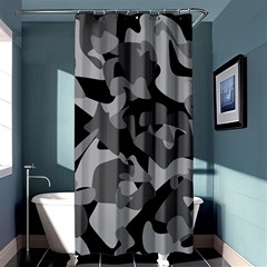 Urban Initial Camouflage Grey Black Shower Curtain 36  X 72  (stall)  by Mariart