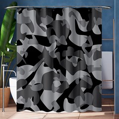 Urban Initial Camouflage Grey Black Shower Curtain 60  X 72  (medium)  by Mariart