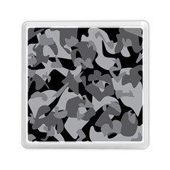 Urban Initial Camouflage Grey Black Memory Card Reader (square)  by Mariart