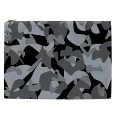 Urban Initial Camouflage Grey Black Cosmetic Bag (xxl)  by Mariart