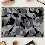 Urban Initial Camouflage Grey Black Cosmetic Bag (XXXL)  Back