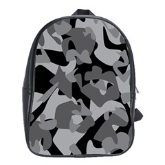 Urban Initial Camouflage Grey Black School Bags (xl)  by Mariart