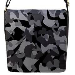 Urban Initial Camouflage Grey Black Flap Messenger Bag (s) by Mariart