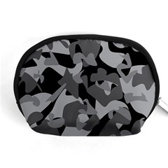 Urban Initial Camouflage Grey Black Accessory Pouches (medium)  by Mariart