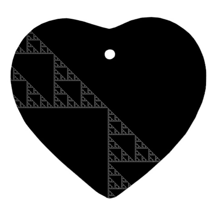 Triangle Black White Chevron Ornament (Heart)