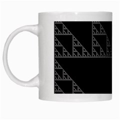 Triangle Black White Chevron White Mugs